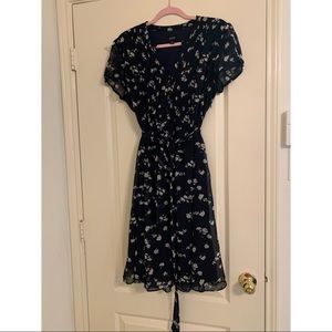 Navy dress with flowers